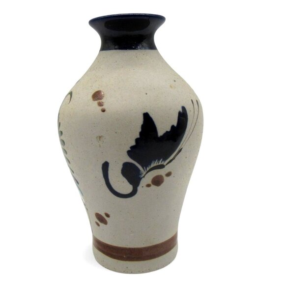 MEXICAN Ceramic Pottery VASE By MATEOS Mexico Bird Folk Art Hand Painted - Picture 5 of 10